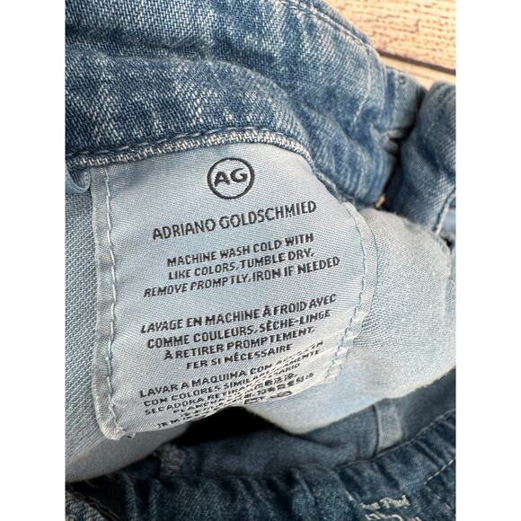AG Adriano Goldschmied The Carly Pintuck Wide Leg Jeans Womens 24 Blue - Picture 13 of 13